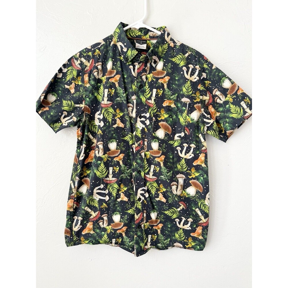 Dravus Zuni Skater  Rainbow Mushroom Button Down Shirt Men’s Size Small Top